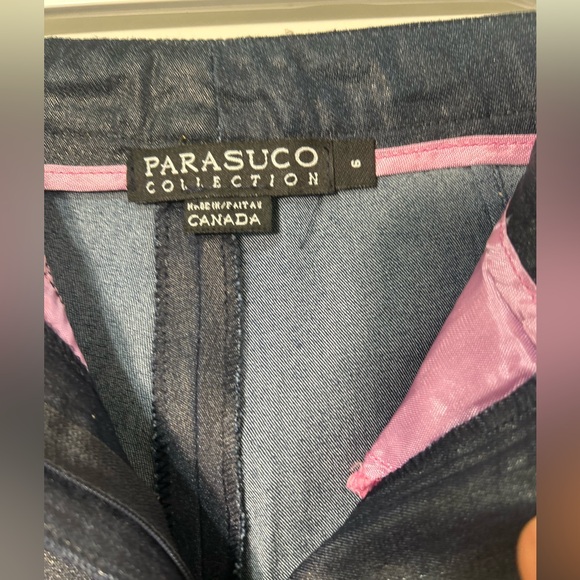 PARASUCO COLLECTION WOMEN HIGH RISE BLUE COATED SHINY STRAIGHT LEGS SIZE 6 - Picture 5 of 8